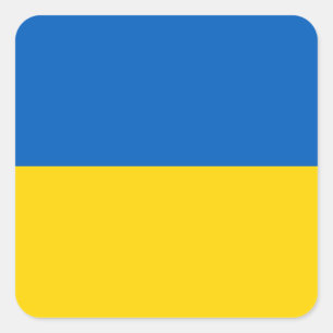 Adesivo Quadrado Bandeira da Ucrânia