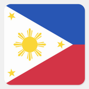 Adesivo Quadrado Bandeira das Filipinas