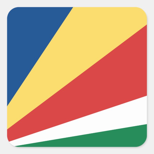 Adesivo Quadrado Bandeira das Seychelles (Frente)