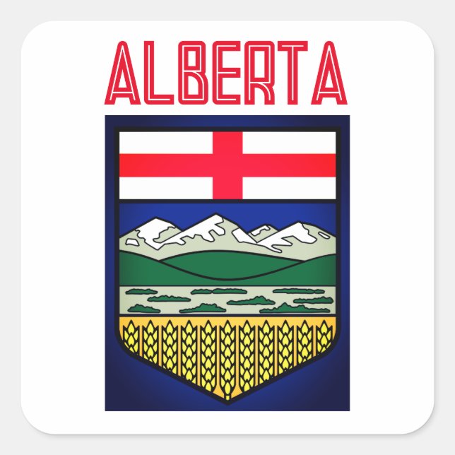 Adesivo Quadrado Bandeira de Alberta - CANADÁ (Frente)