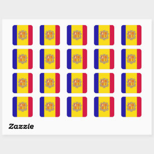 Adesivo Quadrado bandeira de Andorra