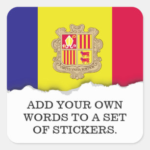 Adesivo Quadrado Bandeira de Andorra