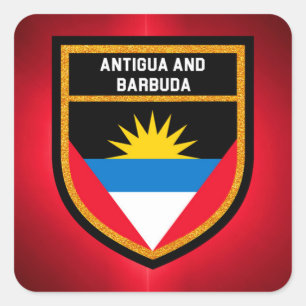 Adesivo Quadrado Bandeira De Antígua E Barbuda