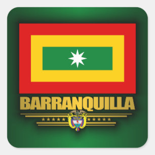 Adesivo Quadrado Bandeira de Barranquilla