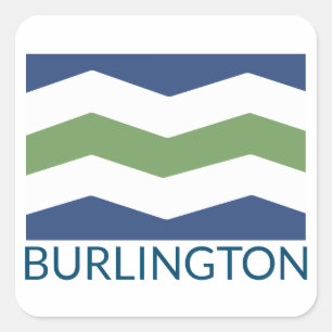 Adesivo Quadrado Bandeira de Burlington, Vermont