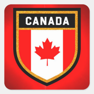 Adesivo Quadrado Bandeira de Canadá