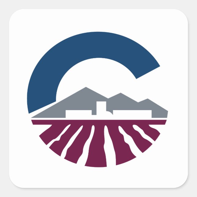 Adesivo Quadrado Bandeira de Chandler, Arizona (Frente)