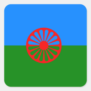 Adesivo Quadrado Bandeira de cigana oficial da Romênia