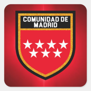 Adesivo Quadrado Bandeira de Comunidad de Madrid