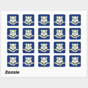 Adesivo Quadrado bandeira de Connecticut