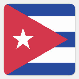 Adesivo Quadrado Bandeira de Cuba (Cuba)