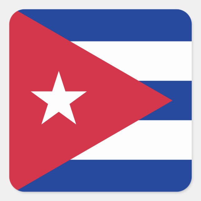 Adesivo Quadrado Bandeira de Cuba (Cuba) (Frente)
