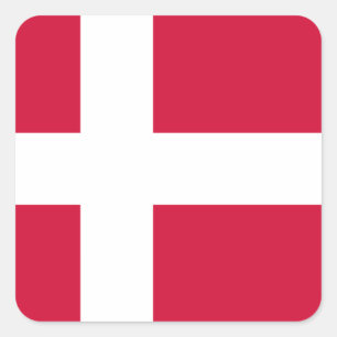 Adesivo Quadrado Bandeira de Dinamarca