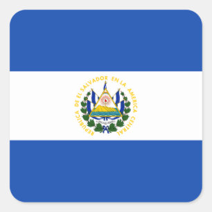 Adesivo Quadrado Bandeira de El Salvador
