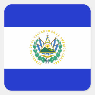Adesivo Quadrado Bandeira de El Salvador
