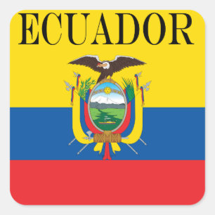 Adesivo Quadrado Bandeira de Equador