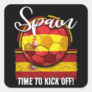 Adesivo Quadrado Bandeira de Espanha de futebol, Bandeira Retroespa