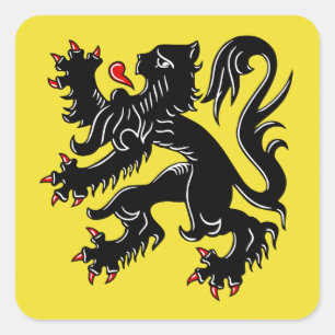 Adesivo Quadrado Bandeira de Flanders (Bélgica)