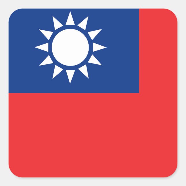 Adesivo Quadrado Bandeira de Formosa a República da China (Frente)