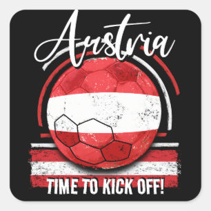Adesivo Quadrado Bandeira de Futebol Áustria, Futebol e Esporte