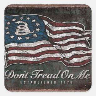 Adesivo Quadrado Bandeira de Gadsden - liberdade ou morte