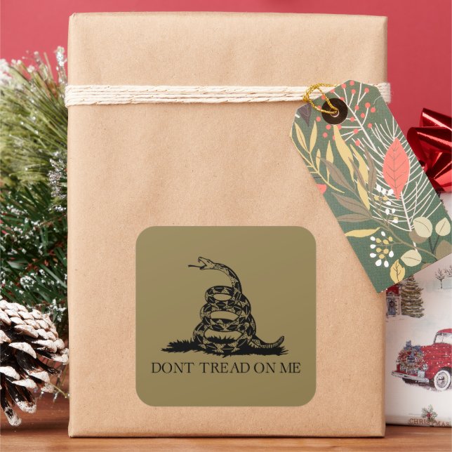 Adesivo Quadrado Bandeira de Gadsden Rattlesnake: Guerra Revolucion (Feriado)