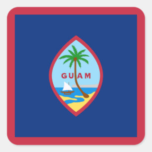 Adesivo Quadrado Bandeira de Guam