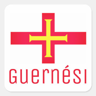 Adesivo Quadrado Bandeira de Guernési