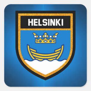 Adesivo Quadrado Bandeira de Helsínquia