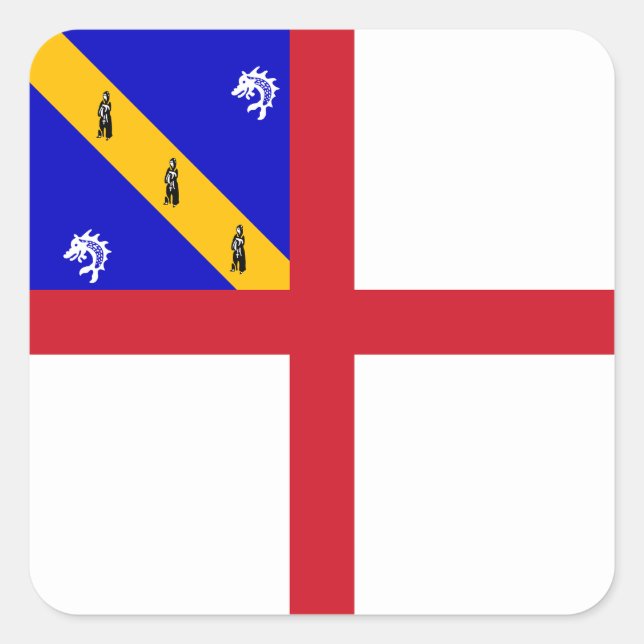 Adesivo Quadrado Bandeira de Herm (Frente)