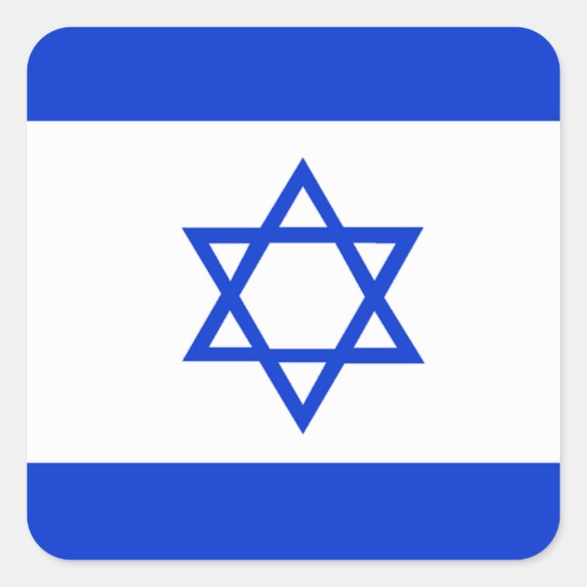 Adesivo Quadrado Bandeira de Israel (Frente)