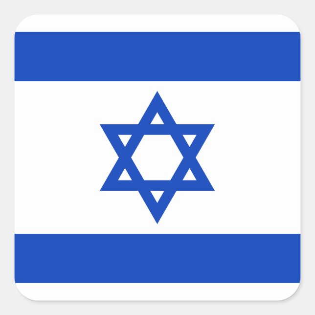 Adesivo Quadrado Bandeira de Israel (Frente)