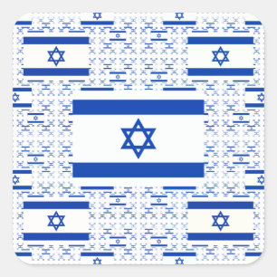 Adesivo Quadrado Bandeira de Israel - estrela de David - nas