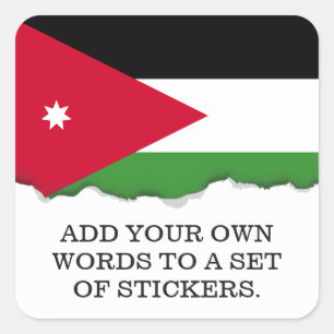Adesivo Quadrado Bandeira de Jordão