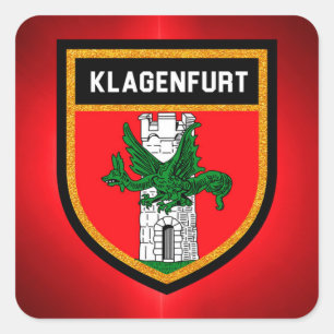Adesivo Quadrado Bandeira de Klagenfurt