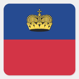 Adesivo Quadrado Bandeira de Liechtenstein