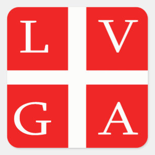 Adesivo Quadrado Bandeira de Lugano, Suiça