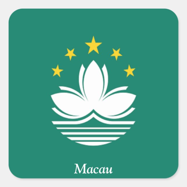 Adesivo Quadrado Bandeira de Macau (Frente)