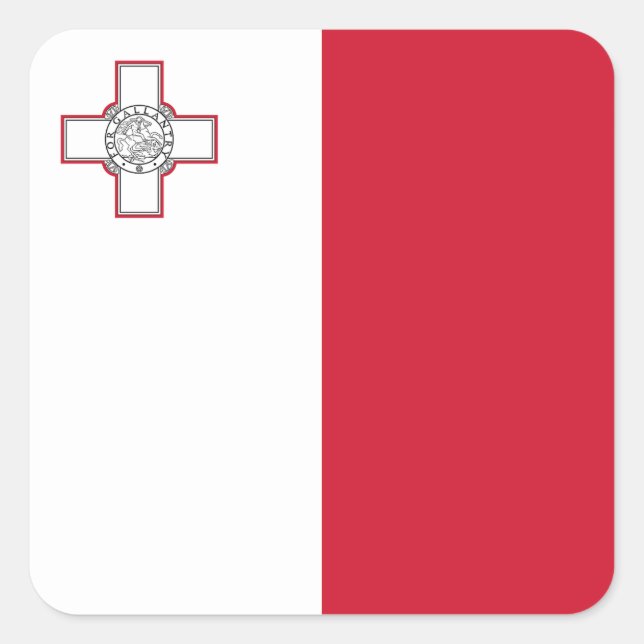 Adesivo Quadrado Bandeira de Malta (Frente)