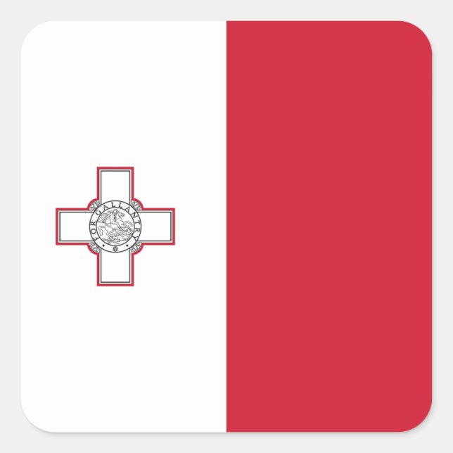 Adesivo Quadrado Bandeira de Malta (Frente)