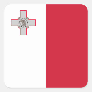 Adesivo Quadrado Bandeira de Malta (maltês)