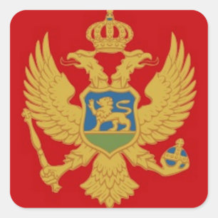 Adesivo Quadrado Bandeira de Montenegro