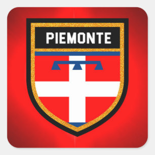 Adesivo Quadrado Bandeira de Piemonte