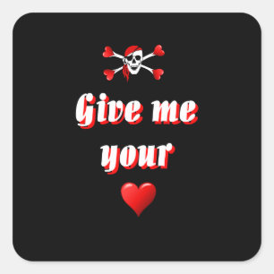 Adesivo Quadrado Bandeira de pirata engraçado