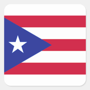 Adesivo Quadrado Bandeira de Porto Rico - Bandera de Porto Rico