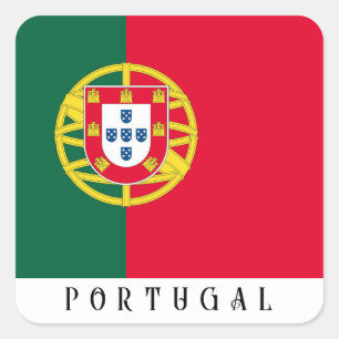 Adesivo Quadrado Bandeira de Portugal para feriado no Dia de Portug