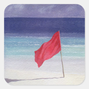 Adesivo Quadrado Bandeira de praia - tempestade que adverte 1985