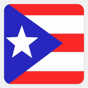Adesivo Quadrado Bandeira de Puerto Rico