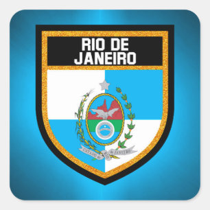 Adesivo Quadrado Bandeira de Rio de Janeiro