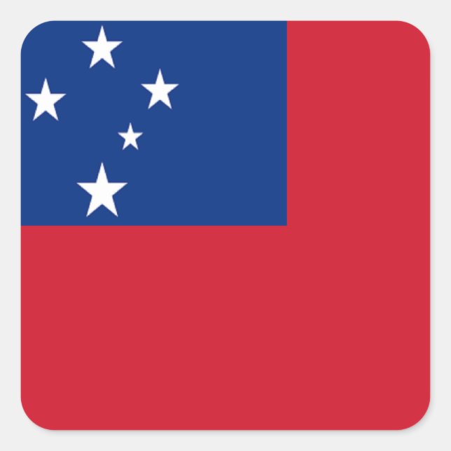 Adesivo Quadrado Bandeira de Samoa (Frente)